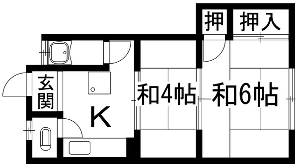 南花屋敷マンションの物件間取画像